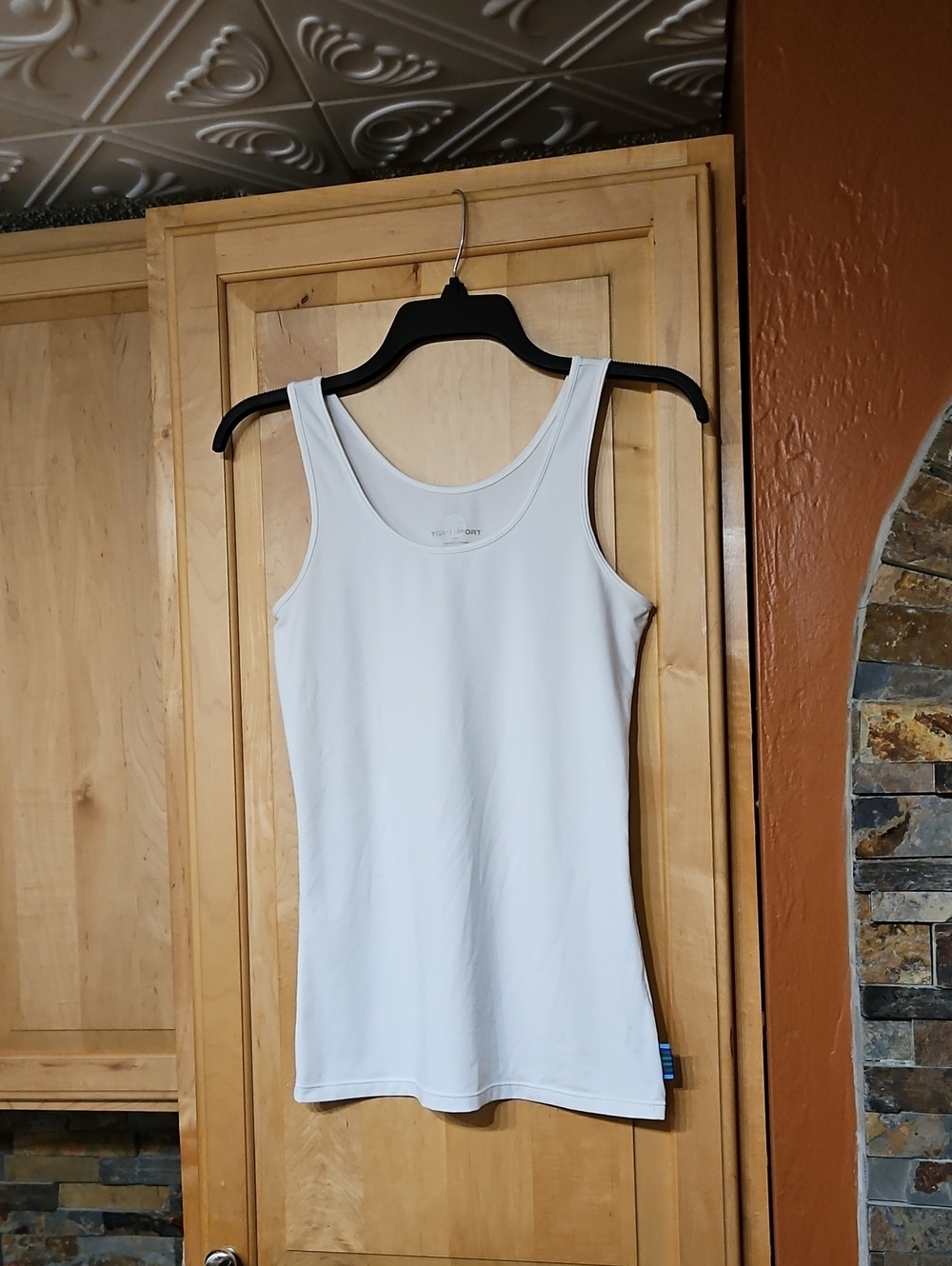 Tory Burch Sport White Sleeveless Scoop Neck Tank Top